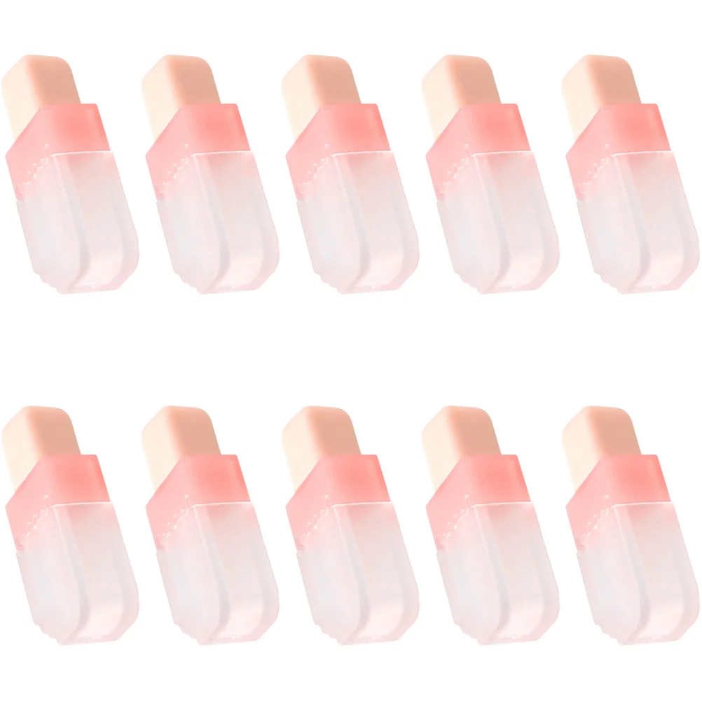 10 Pcs Clear Lip Gloss Tube Oil Container Round Balm Tubes Supply Travel