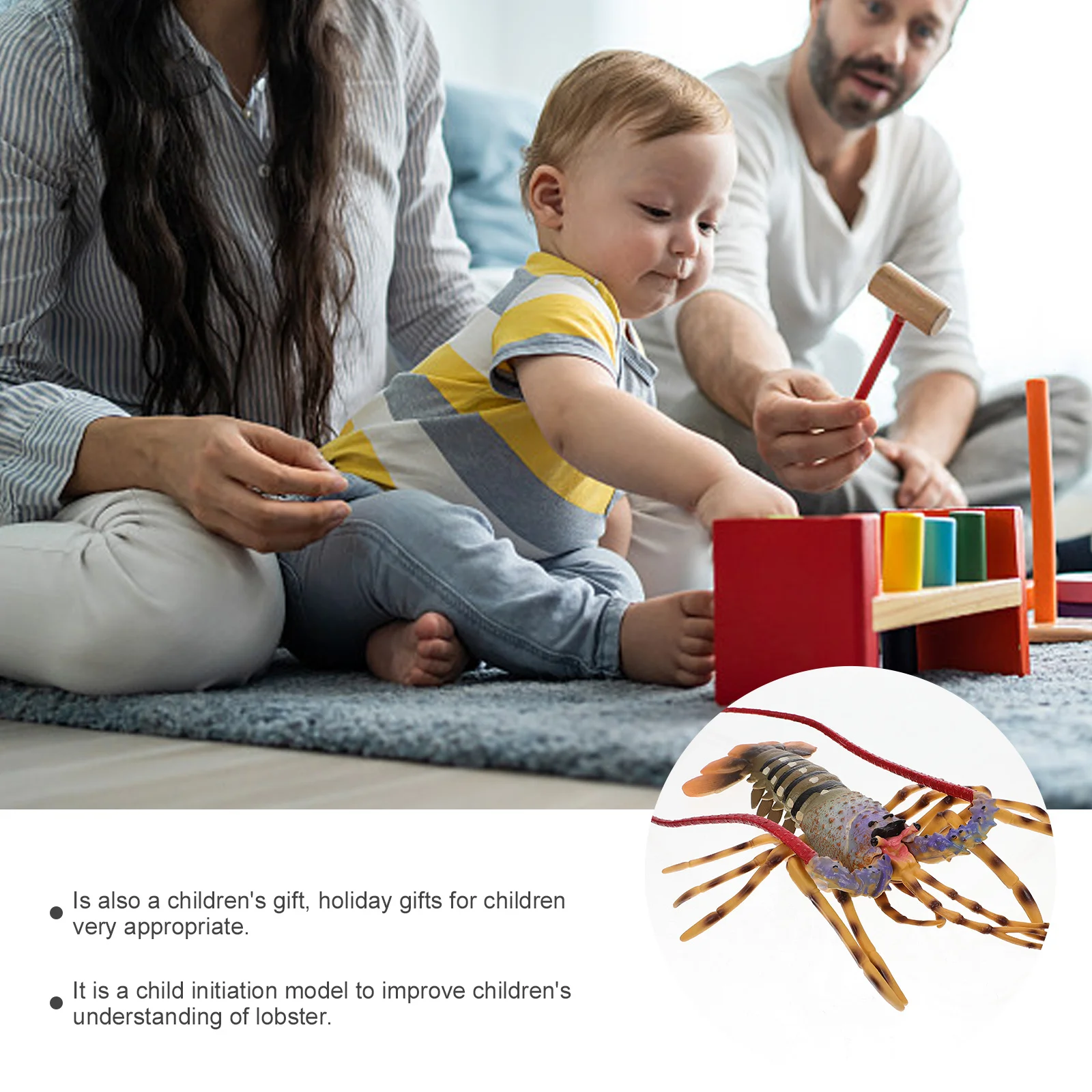 

Lifelike Lobster Premium Plastic Desktop Ornament For Kids Educational Play Animal Cognitive Simulated Animal