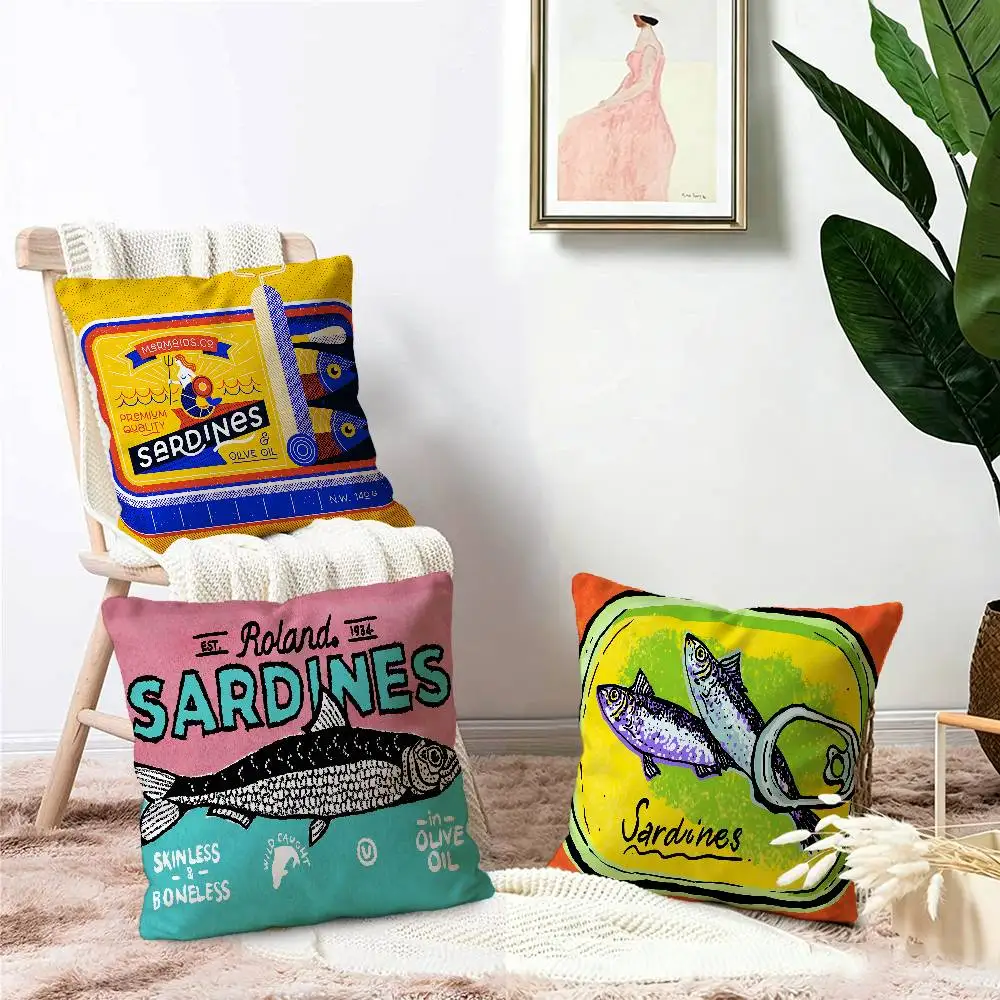 Cute Sardine Pillowcases Home Bedding Decorative Pillow Cover Wedding Super Soft Pillow Case