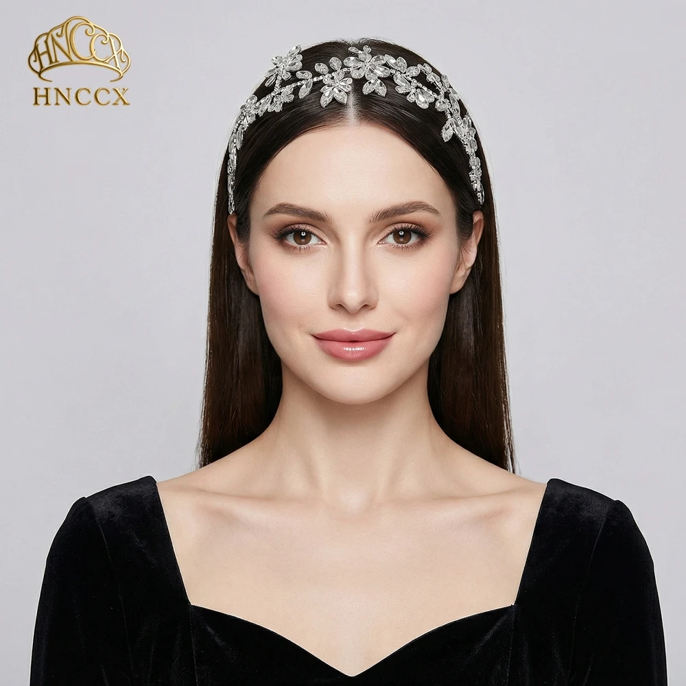 HNCCX Luxury Rhinestone Bride Hair Band Handmade Wedding Headband Hair Accessories Silver Color Party Women Headwear HP239