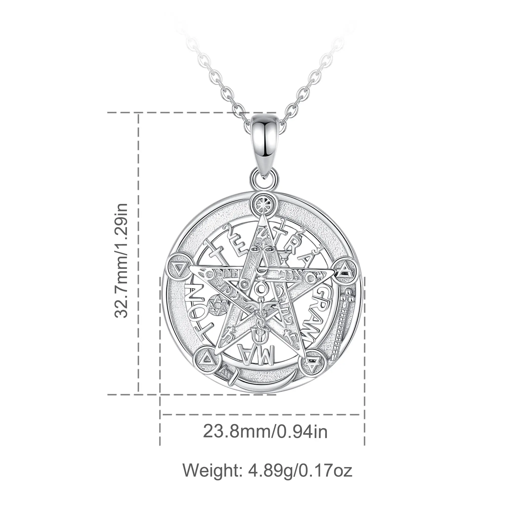 Eudora 925 Sterling Silver Pentagram Necklace Guardian Star Tetragrammaton Rune Amulet Pendant Jewelry Fine Gift For Men Women