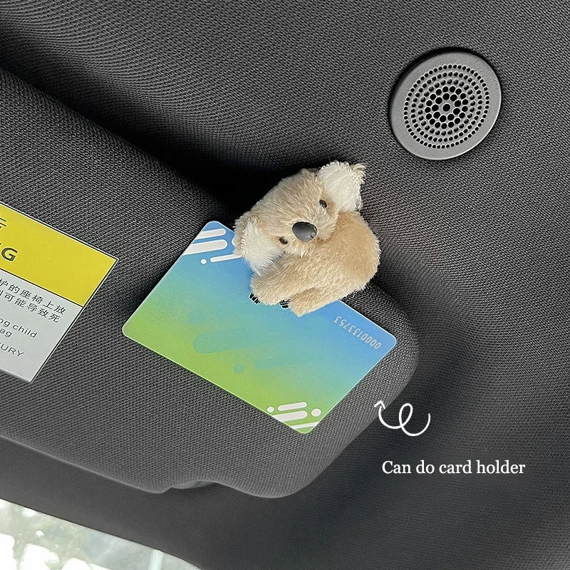 Plush Cute Koala Car Interior Decoration Auto Rearview Mirror Control Screen Decoration Sun Visor Card Clip Gift Car Accessories view 4