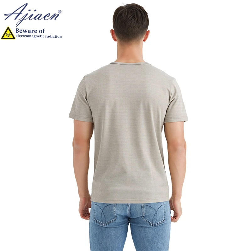 Anti-radiation silver fiber knitted fabric men T-shirt new energy vehicles Electromagnetic radiation shielding women T-shirt