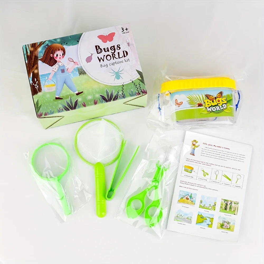 Kit d'Exploration d'Insectes avec Boîte Loupe et Accessoires Montessori