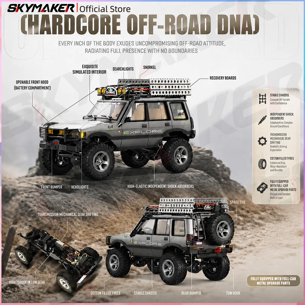 LR1801 JXC 1/18 4WD 2.4G  Full Proportional Remote Control Car Off-Road Climbing Car Drive Dual-Speed Toy Car Model  Adult Gift