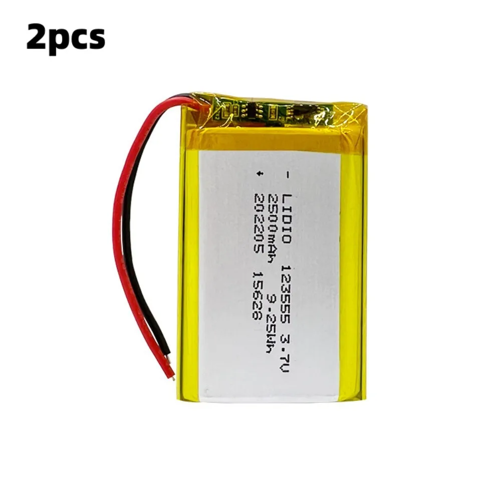 2PCS  New 2500mAh 3.7V 123555 Battery For Warmer Power Light Cervical Spine Heater