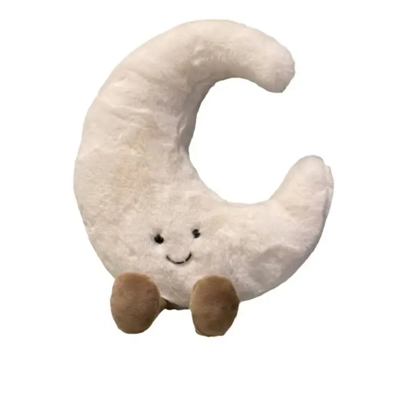 Entzückendes Lächeln-Gesicht, weißer Mond, Jellycat, gelbe Sonne, Plüschtier, gefüllt, niedliches Cartoon-Wetter-Plüschtier für Dekor, Sofa, Dekokissen