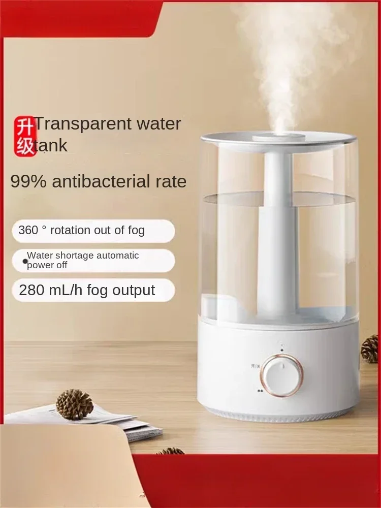 Humidifier Household Mute Bedroom Heavy Fog Desktop Air Purification Spray Upgrade Transparent Water Tank