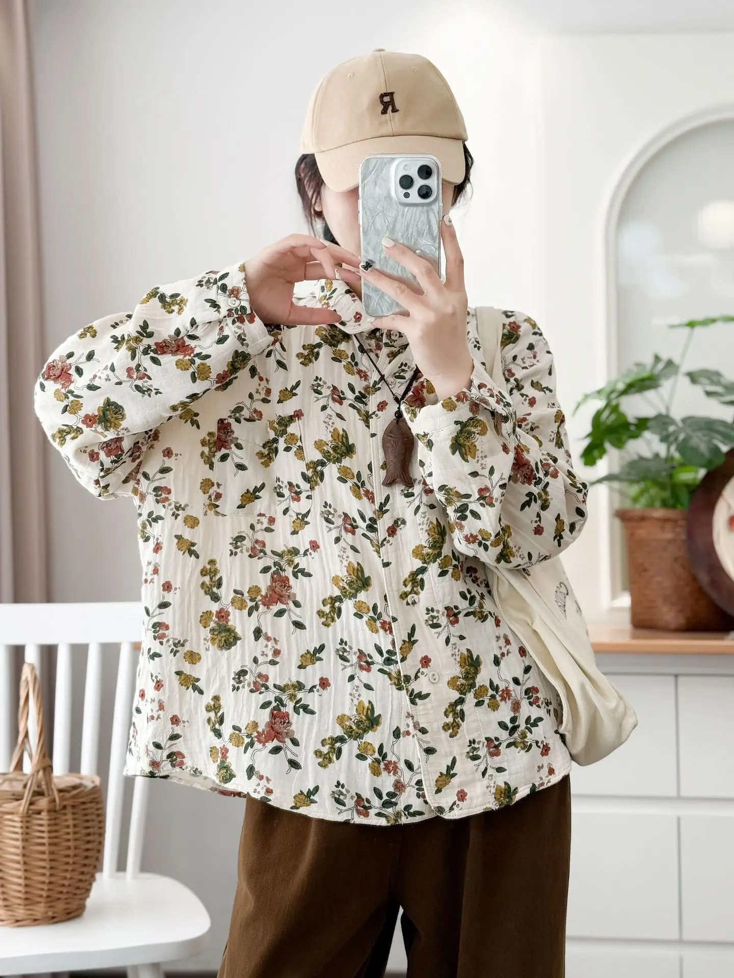 Mori Girls Autumn Spring Japan Style 100% Cotton Yarn Printed Shirts and Blouses Plus Size Fine Elegant Blouses Women Outerwear
