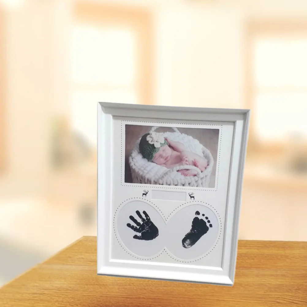 Cadre Photo classique en PVC blanc pour bébé, empreinte de main pour nouveau-né, cadeau pour réception-cadeau pour bébé, décoration de pépinière, cadre Photo pour nouveau-né