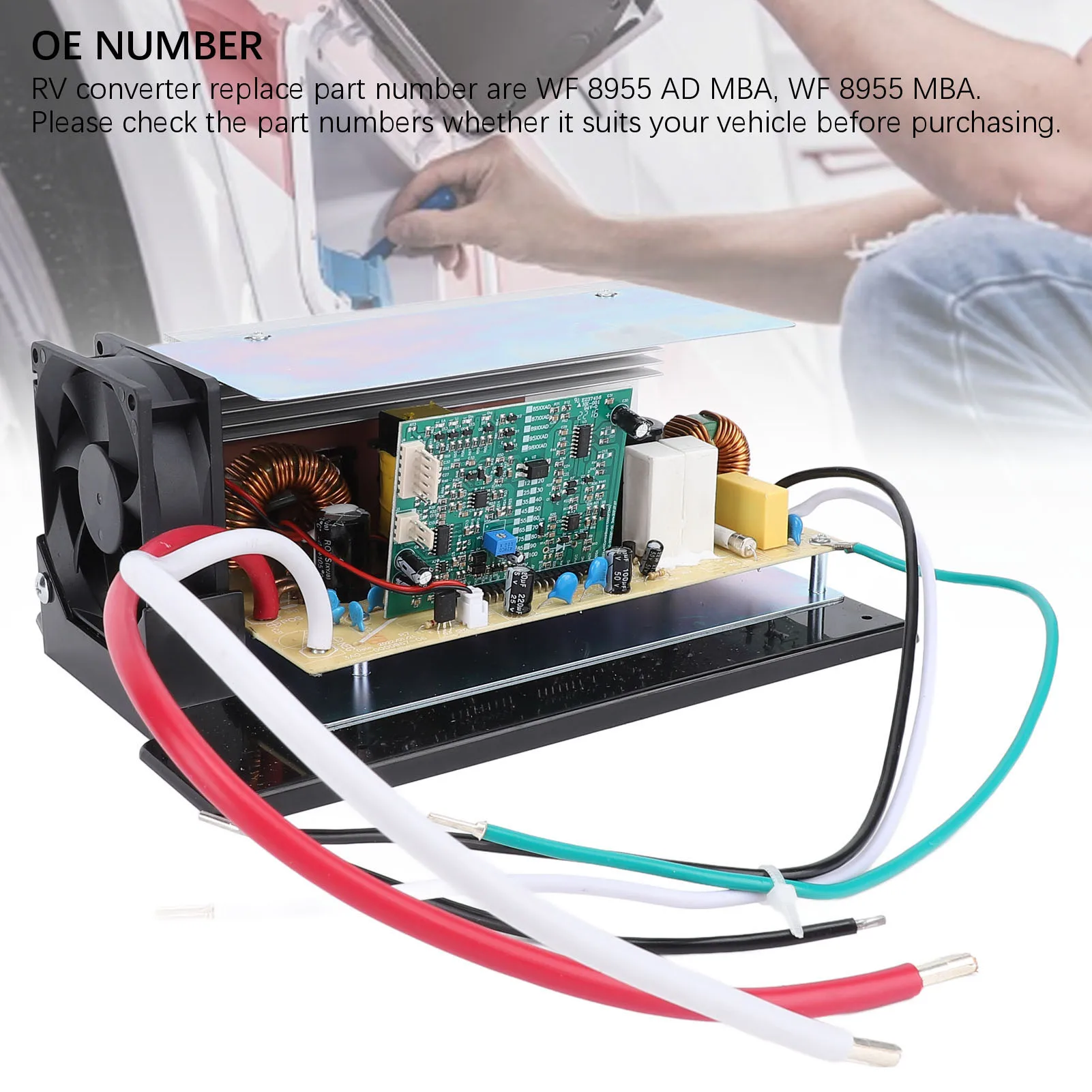 

RV Power Converter WF 8955 MBA 12V 55Amp 3 Stages Smart Charge 13.6V RV Converter Main Board Assembly Battery