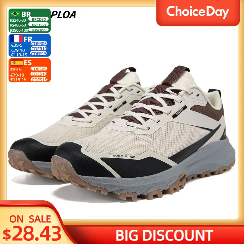 

Baasploa Men's Hiking Shoes 2024 Outdoor Climbing Travel Lightweight Sneakers Male Casual Non-slip Wear-resistant Walking Shoes