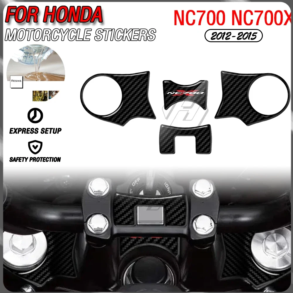 

For Honda NC700 NC700X 2012-2015 Motorcycle 3D Carbon Fiber Appearance Three Yoke Defender Sticker Kit