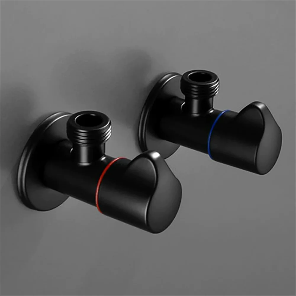 

Tuqiu Brass Angle Valve Water Control Valve Black Corner Valve Bathroom Tap Water Valve 1/2*1/2 Brass Black Angle valves