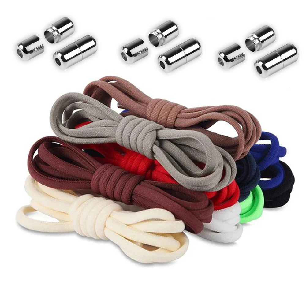 Elastic No Tie Shoelaces Semicircle Shoe Laces For Kids and Adult Sneakers Shoelace Quick Lazy Metal Lock Laces Shoe Strings
