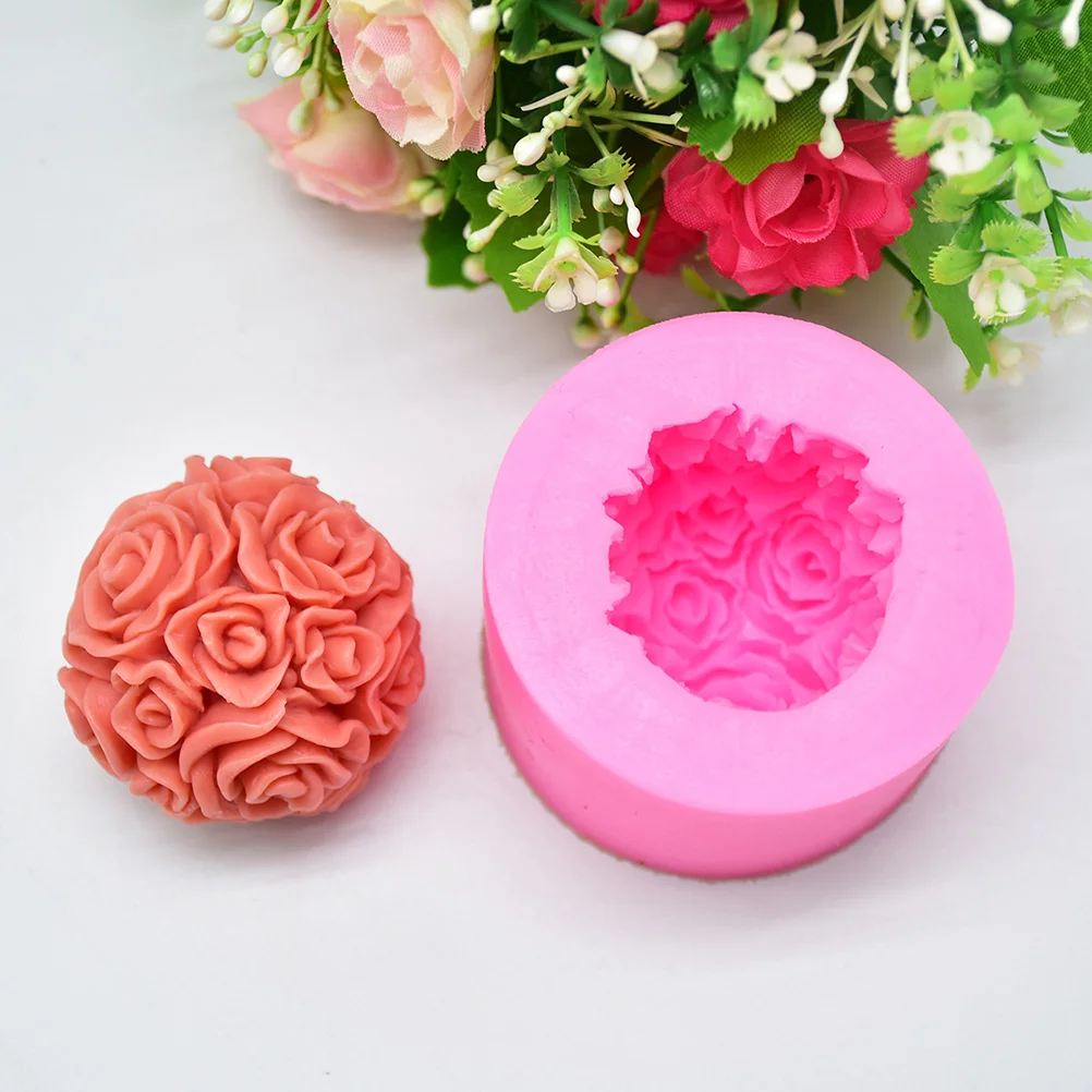 

3 D Flower Craft Mold Chocolates Molds Nonstick Silicone Moulds Manual Rose DIY Soap Candy Random Color