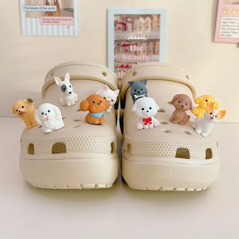 New JIBBITZ Cute Puppy Shoe Charms Set For Clogs Removable ABS DIY Shoe Decoration Interesting Shoe Buckle Perfect Gift image 6