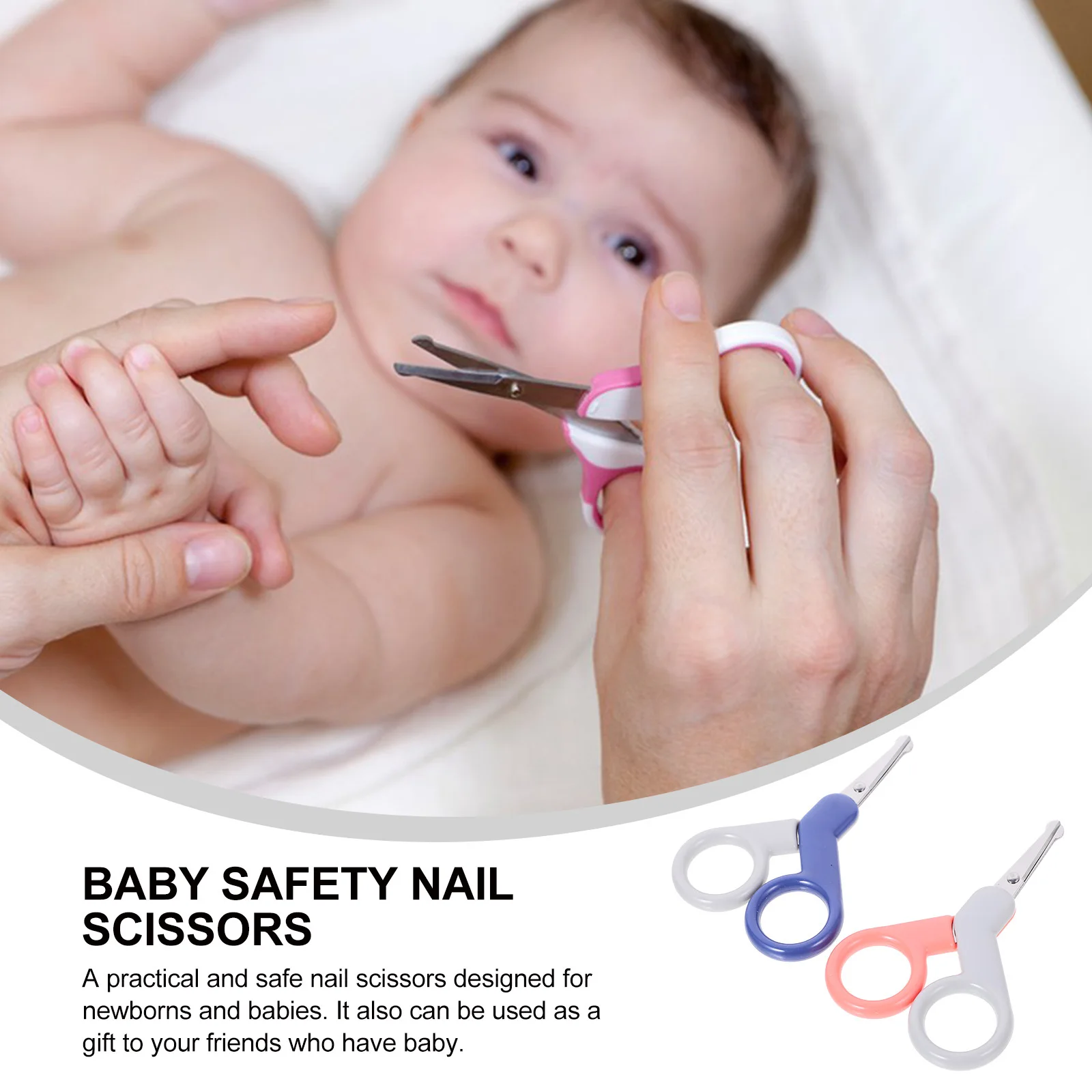 

2pcs Baby Scissors Children's Nail Clippers Kids Fingernail Infant Tools Stainless Steel Trimmer Durable Practical