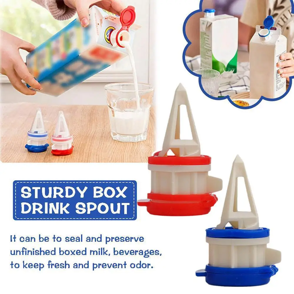 2pc Extended Box Drinks Diverter With Lid Useful Box Drinks Diverter Anti-Spray Juice Nozzle Deflector Extension Mouth Spouts