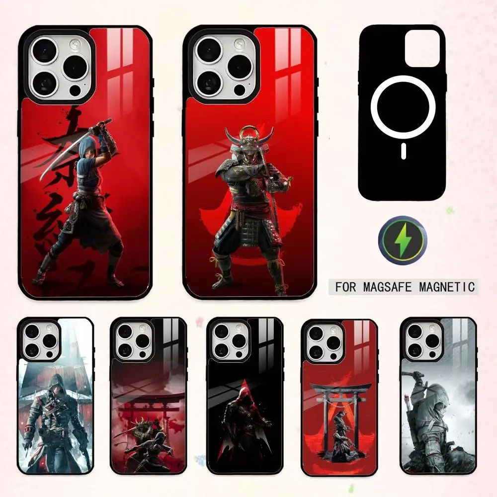 

A-Assassins C-Creed S-Shadows Naoe Phone Case For iPhone17,16,15,14,13,12,11 Plus,Pro Max Magnetic For Magsafe Wireless Charging