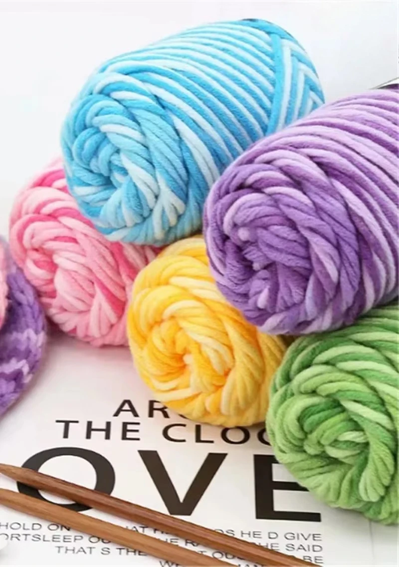 100g/Ball Milk Cotton Knitting Yarn Soft DIY for Baby Scarf Hats Dolls Hand Knitted Crochet Wool Yarn Needle Line Colorful Craft