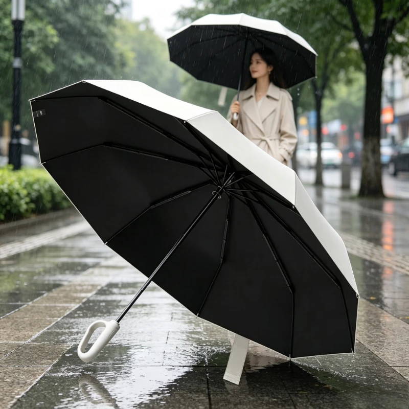 Fully Automatic Reverse Umbrella Double Layer Stormproof Wind Resistant Large Two Person Weather Protection Daily Use 역방향 우산