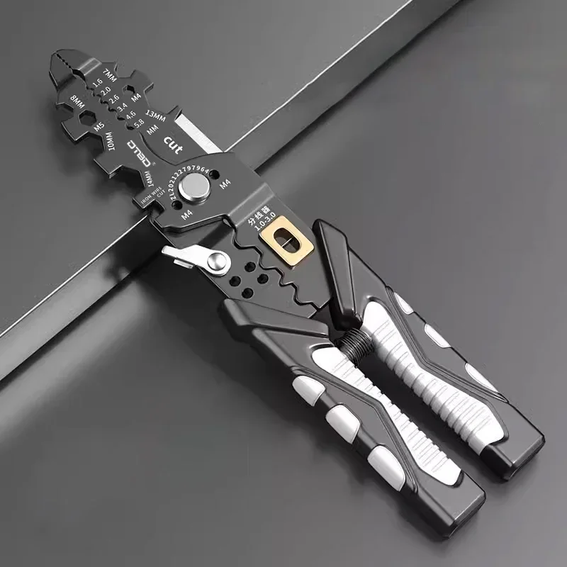 Electrician Toggle Pliers Long Nose Plier Multifunctional Stripping Pliers Wire Stripper Cable Cutter Termina Crimping Hand Tool