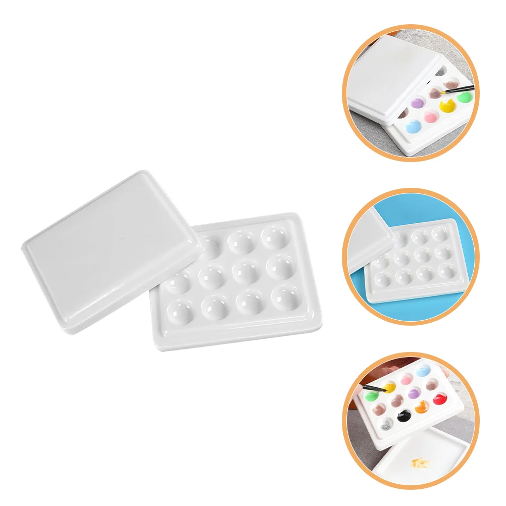 

Painting Palette Small Color Mixing Tray Empty Watercolor Plastic Palettes Manicure with Cover Trays Mini