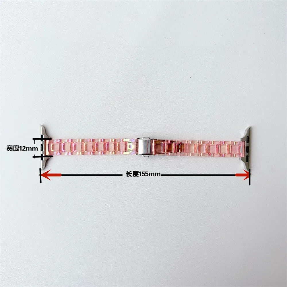 여성용 애플 워치 밴드 송진, 울트라 9, 8, 7, 6 SE, 5, 40/44, 41mm, 45mm, 49mm, 파인 머니 스트랩, 아이워치 4 38/42 라이트 무게추