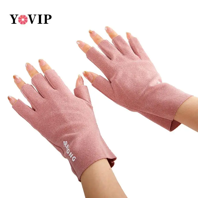 Guantes antiuv para uñas, protección de Gel UV, herramientas de manicura sin dedos, lámpara LED, secador de uñas, manos con radiación, 1 par