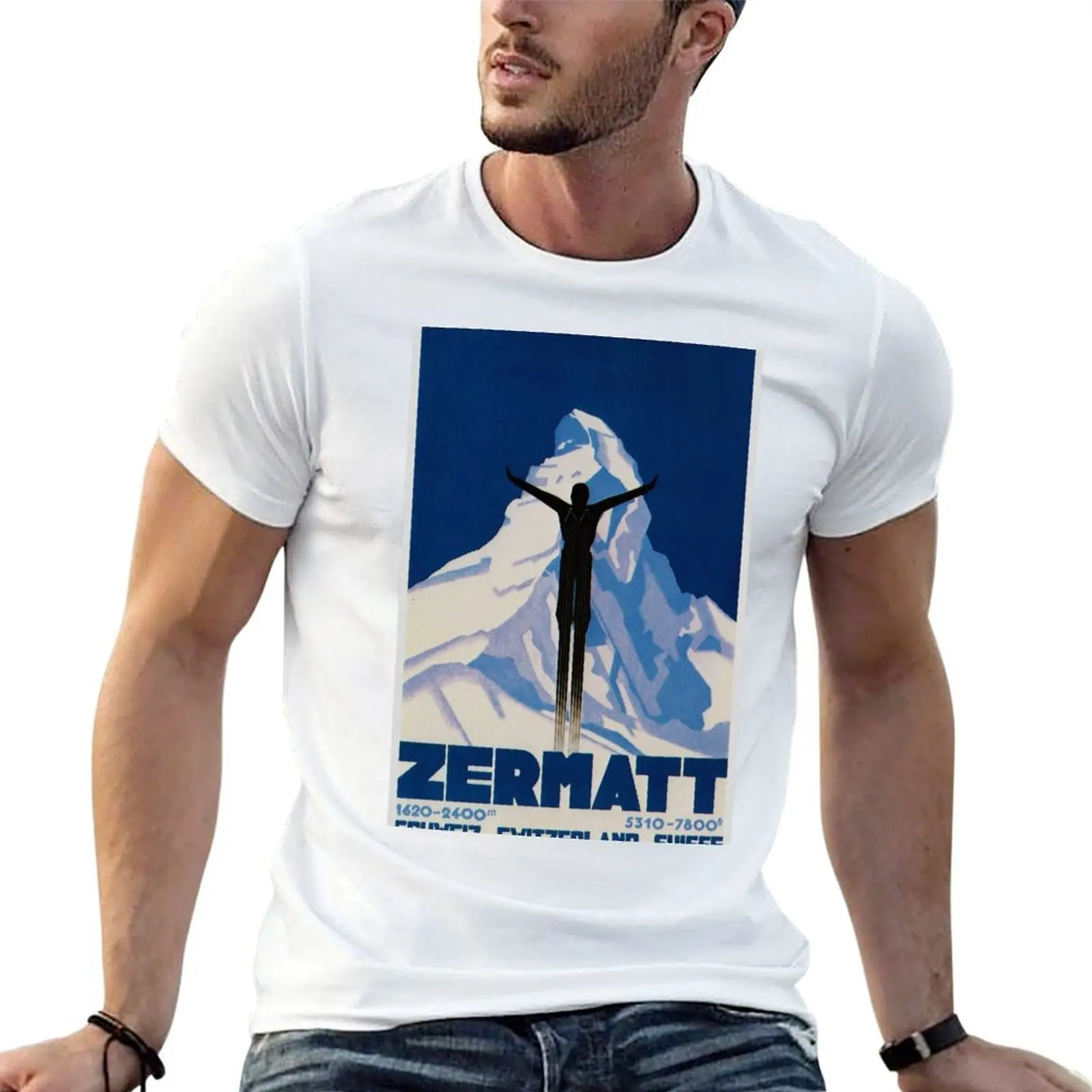 

t Travel cotton man man Zermatt shirt Switzerland luxury t Vintage shirt T-Shirt