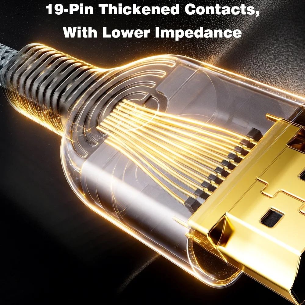 UGOURD 4K144Hz Mini HDMI to HDMI Male to Male Braided Cable 1m 2m  Aluminum Shell Gold Plated Connector 4K 60Hz Cord for Camera