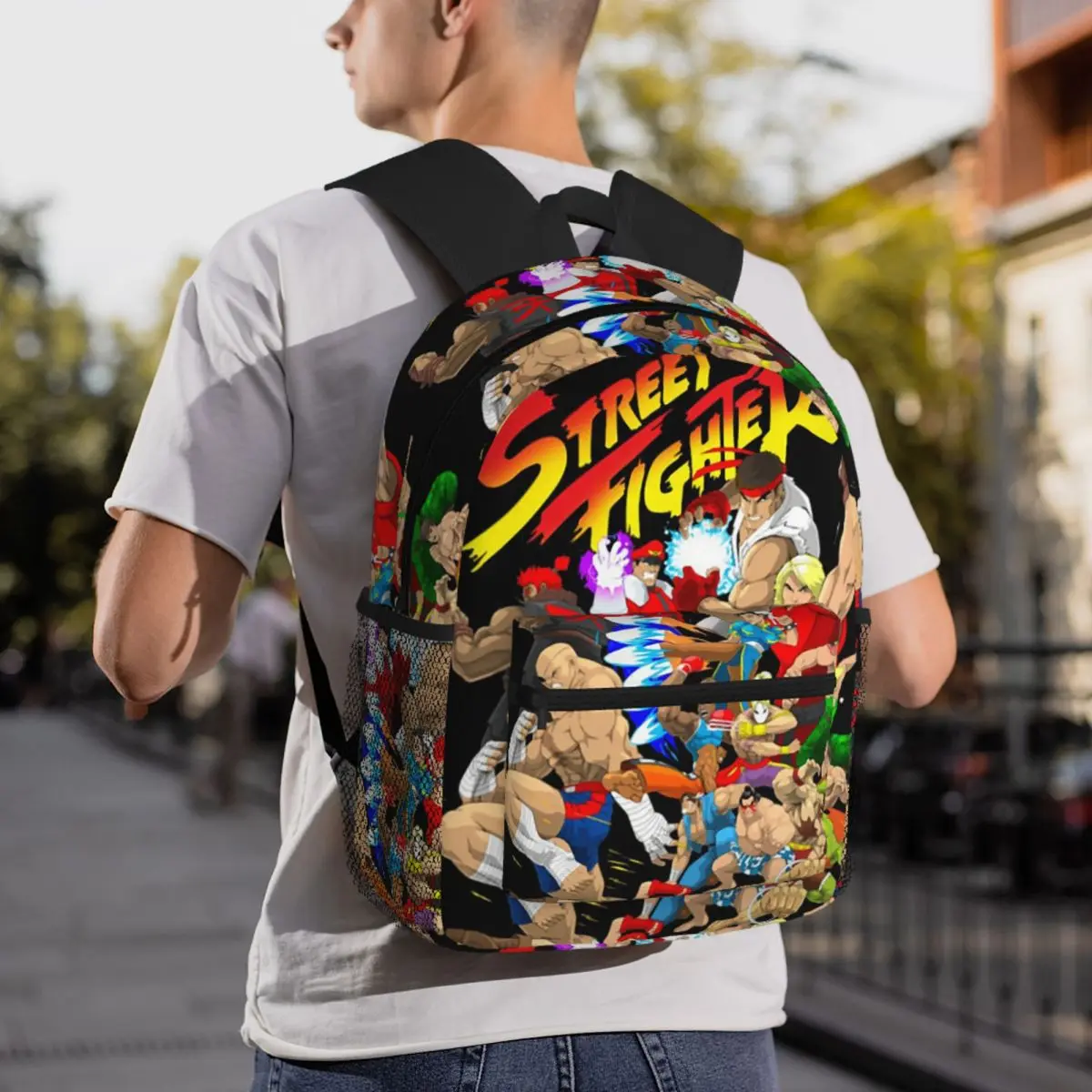 Game Super Street Fighter World Warriors Backpack Daypack Large Capacity BookBag School Bag Shoulder Bags for Men Women