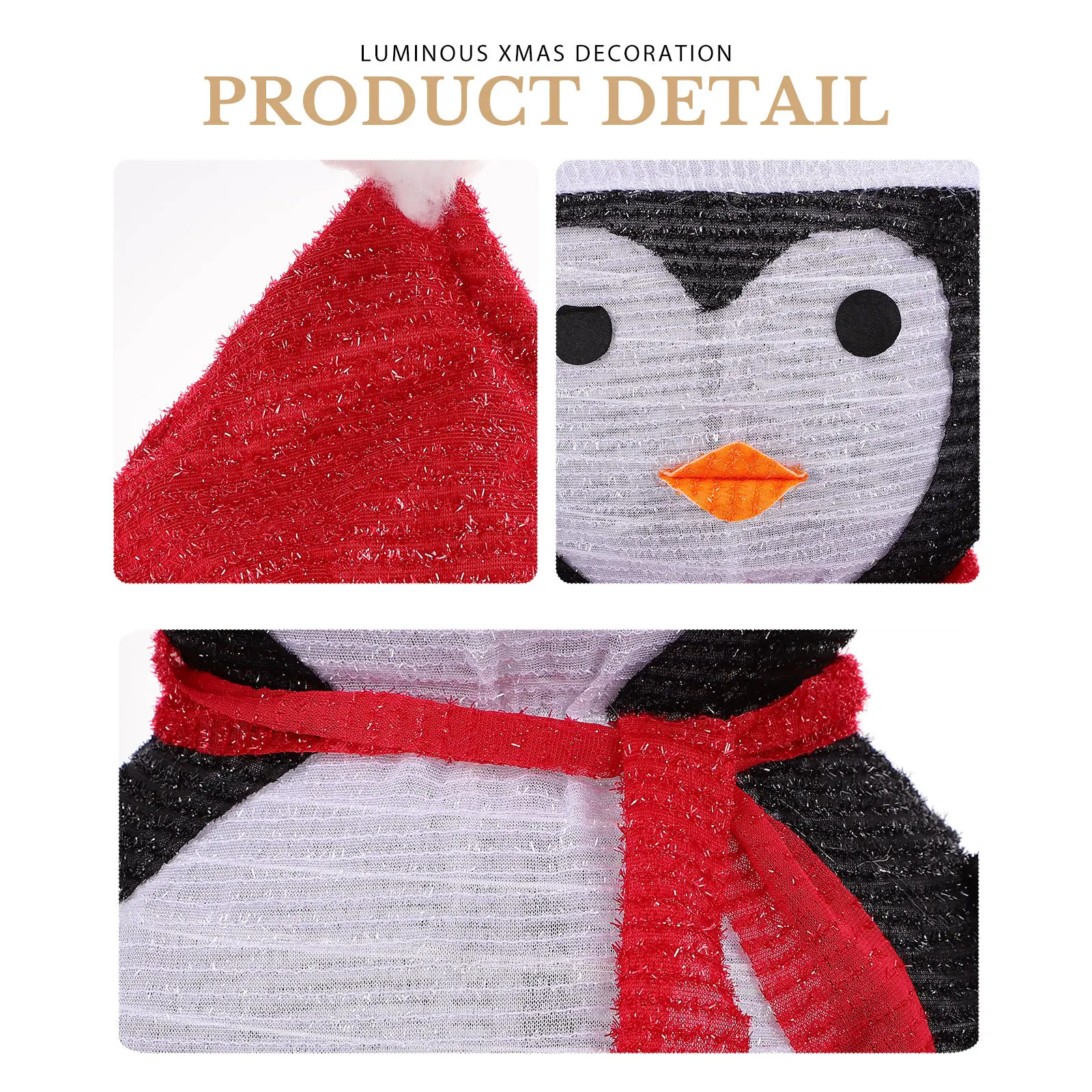 

1Pcs Lovely Christmas Penguin Ornament Glowing Xmas Decor for Living Room Study Home Holiday Party Xmas Supply Christmas Adorn