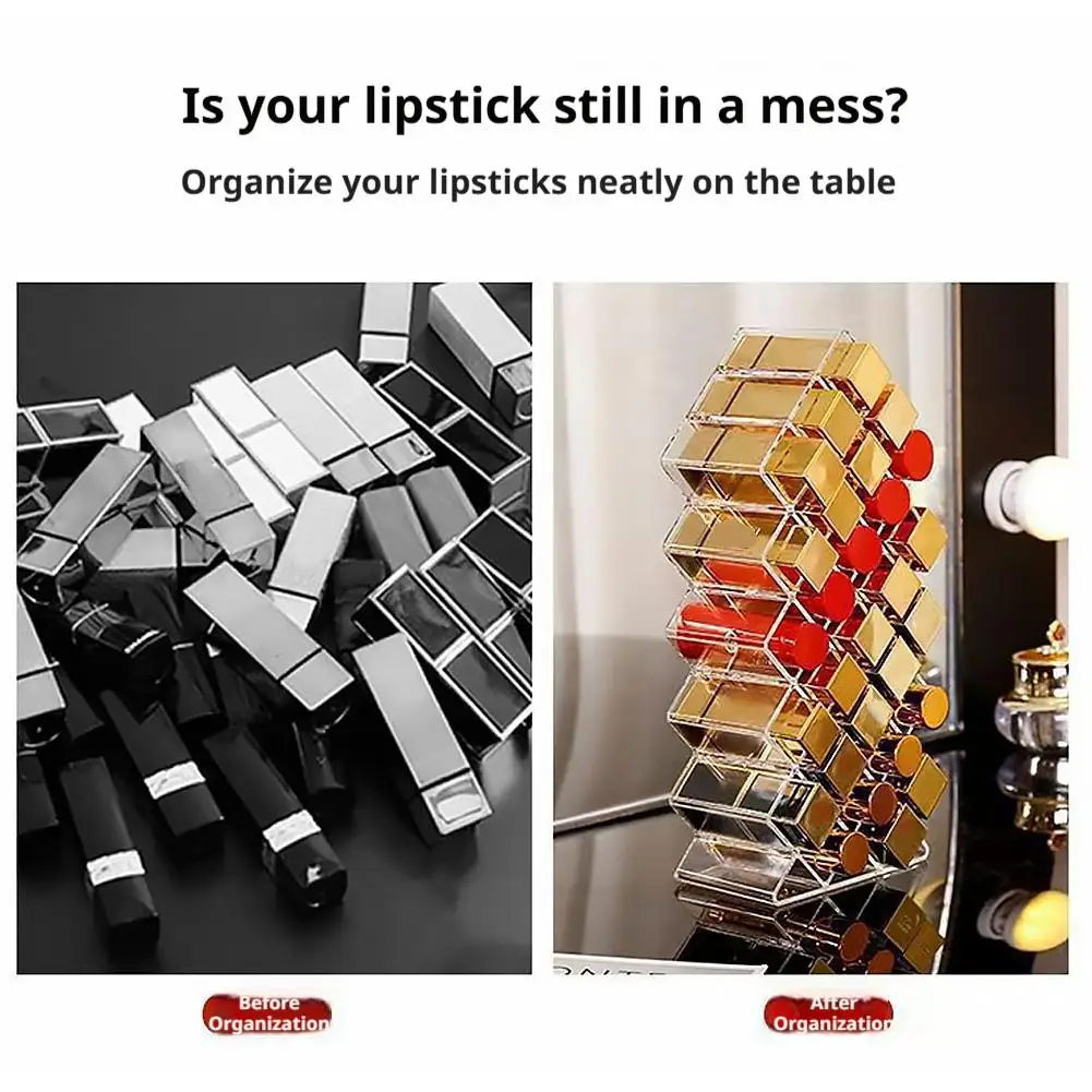 New Cosmetic Lipstick Jewelry Box Makeup Brushes Holder Lipstick Storage Box Acrylic Makeup Organizer Storage Case