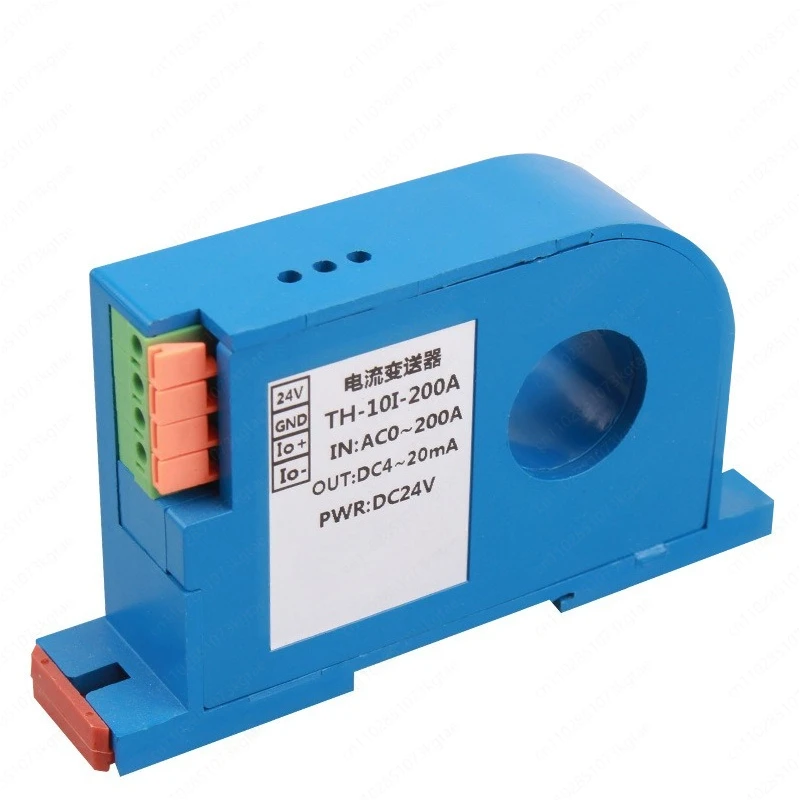 Perforated AC current transmitter Mutual inductance integrated 22mm aperture AC0-100A to 4-20mA AC current flow