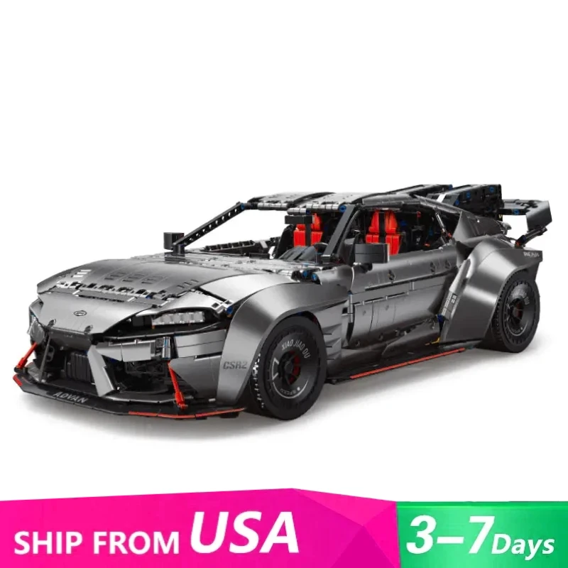 

MOC 1:8 технический бык Demon King, спортивный автомобиль, строительный блок, гальванический серебряный ясень, модель гоночного автомобиля, комплект, сборная игрушка, подарок для взрослых