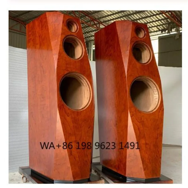 DIY Empty Speaker Cabinet 8/10/12 Inch Three-Way Angle Cut Wooden Shell for HiFi Custom