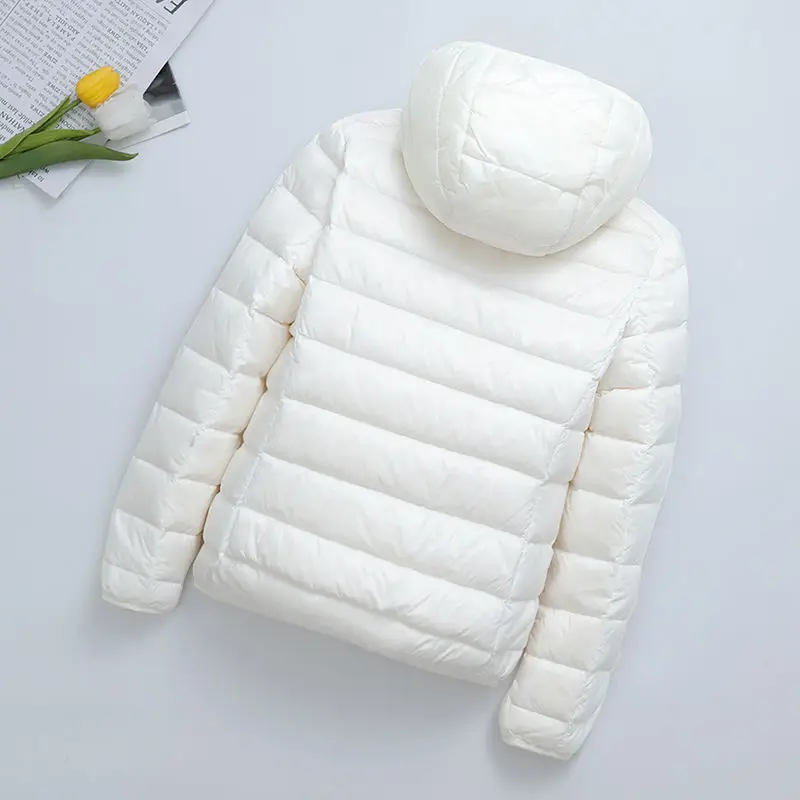 Women Fashion Short Lightweight Down Jackets 2024 New Arrivals Spring Autumn 90% White Duck Down Korean Female Down Coats