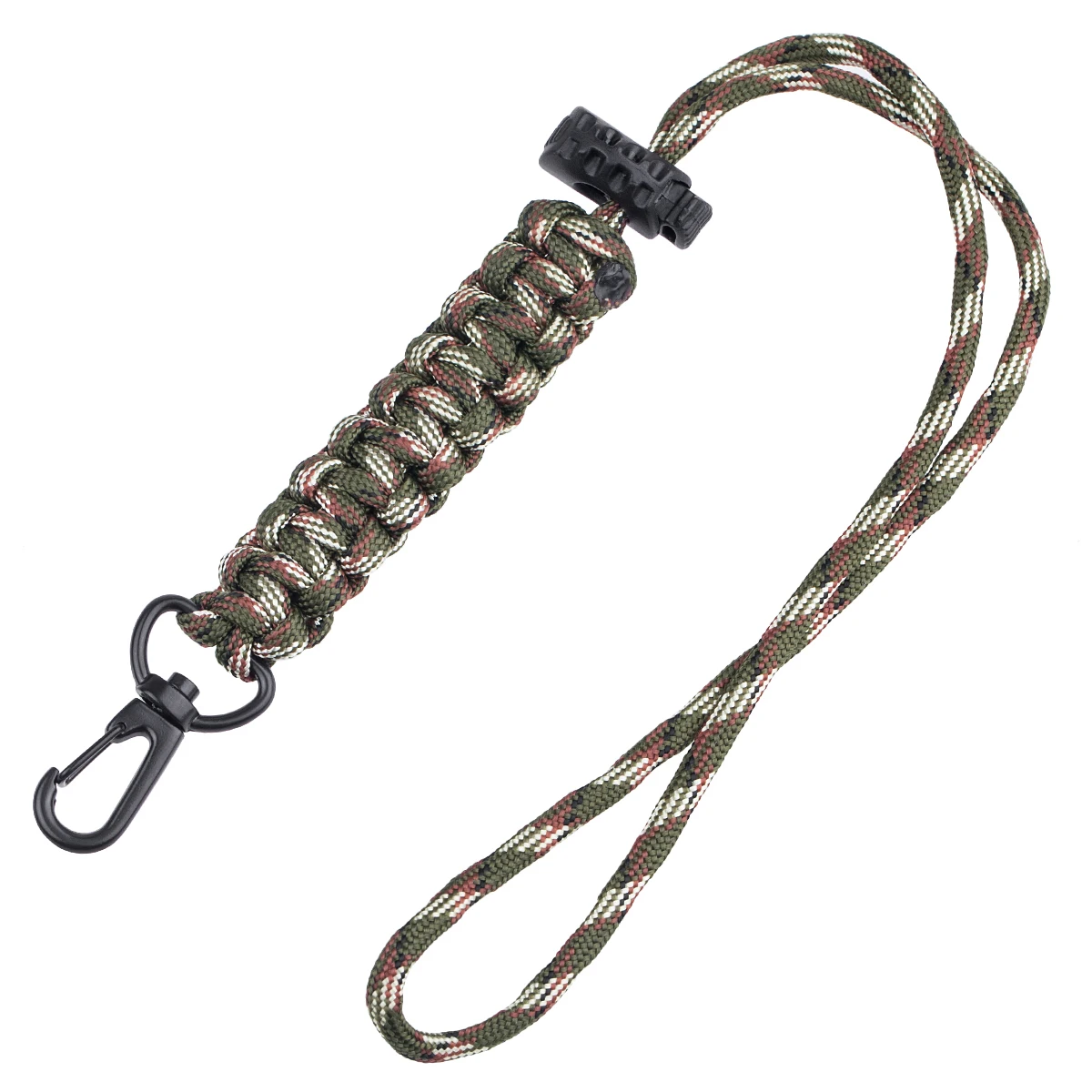 

Adjustable Outdoor Survival Kit Parachute Keychain Emergency Paracord Rope Carabiner Key Chain 250kg Pull Strength