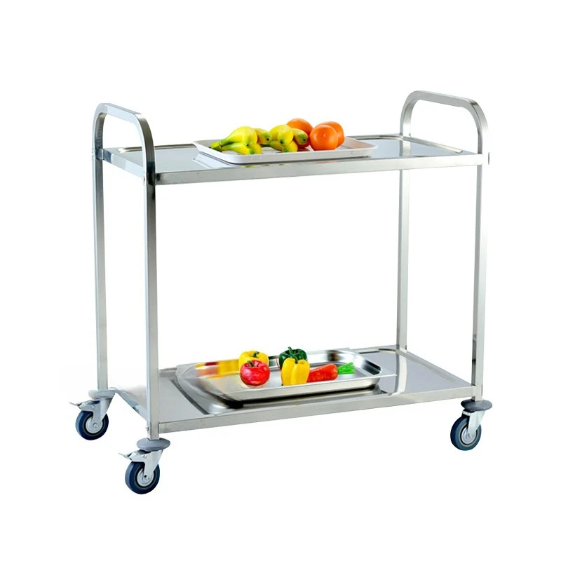 Stainless steel multi-layer dining car, four-wheel movable disassembly and assembly dining car