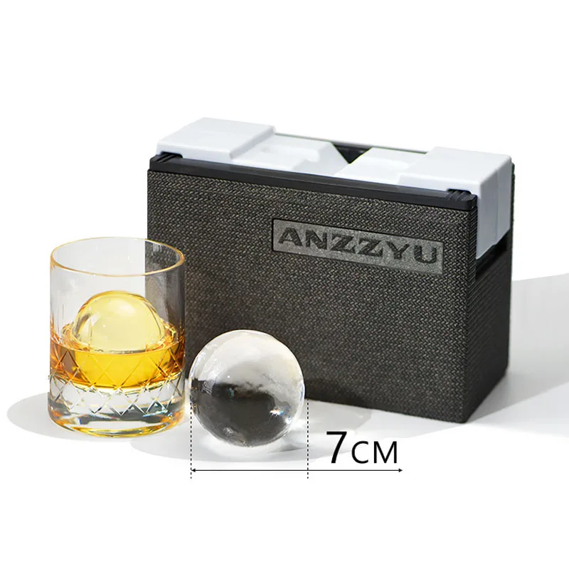 

2 7CM Ttransparent Large Ice Hhockey Molds for Whiskey, Cocktails & Bourbon Bar Home Ice Maker Silicone Ice Hockey Mold