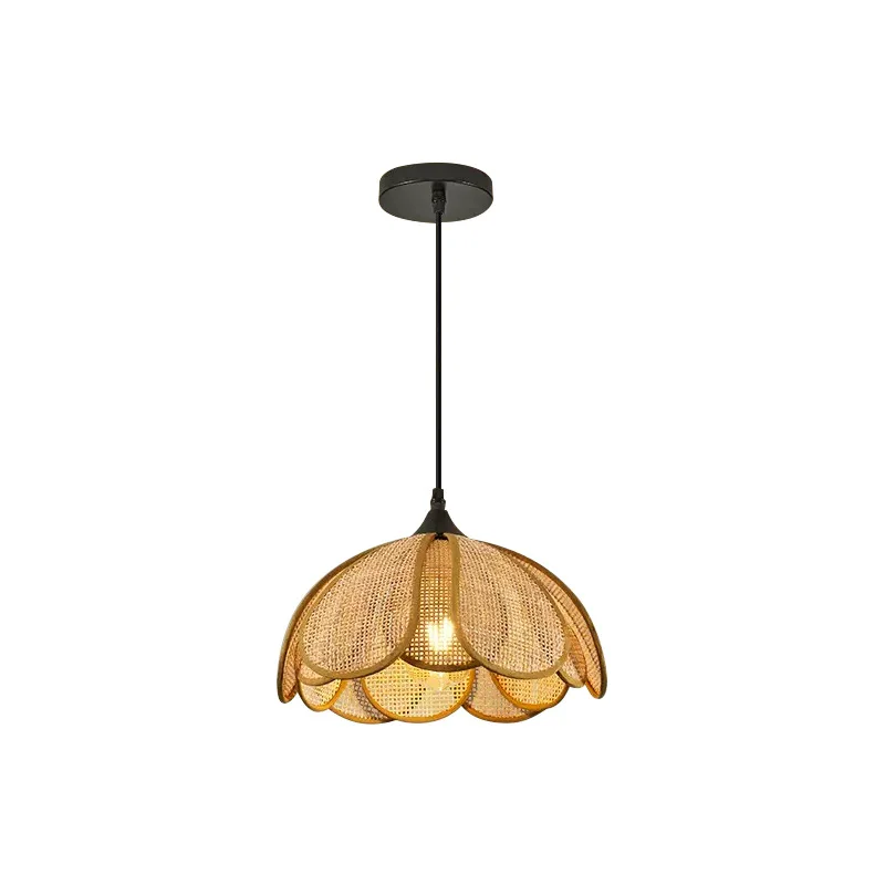 

Japanese-style wabi-sabi wind rattan petal chandelier restaurant room aisle simple art decorative lamp dining table lamp