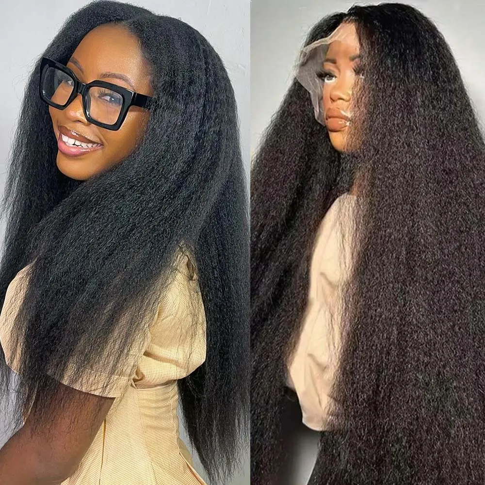 Geeta Kinky Straight Drawstring Wig 13x6 Lace Front Wig 13x4 Lace Frontal 100% Human Hair Wigs 4x4 5x5 Lace Wigs for Black Women