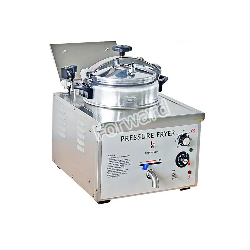 16L Counter Top Commercial Pressure Fryer Fried Chicken Machine Chicken Pressure Fryer Food Chips Potato Chicken Oven Fryer