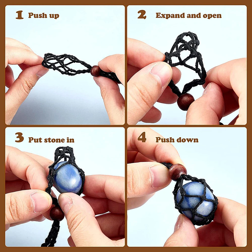 1pcs rope DIY Necklace Cord Empty Meditation Stone Holder Net Rope (not included stone) Ornament Cord Jewelry Making Accessories