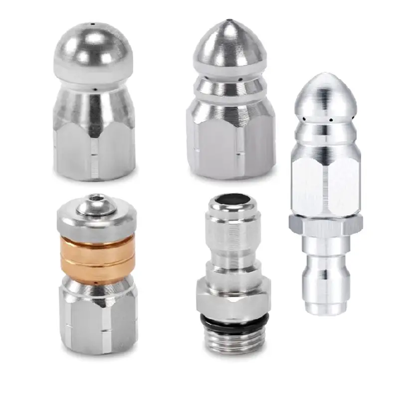 M12K-Sewer Jetter Nozzle For Pressure Washer,Drain Cleaning Nozzle Tips Kit For Drain Jetter Hose,1/4In Quick Connect,5000PSI Du