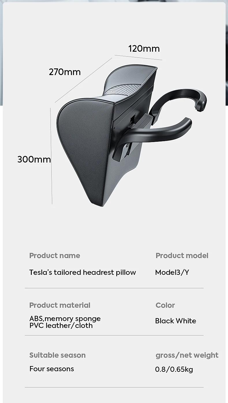 Auto-Nackenkissen für Model 3 und Model Y, Fahrzeug-Kopfstützen zur Linderung von Nackensteifheit, Sitz-Nackenstützkissen – Detail 11