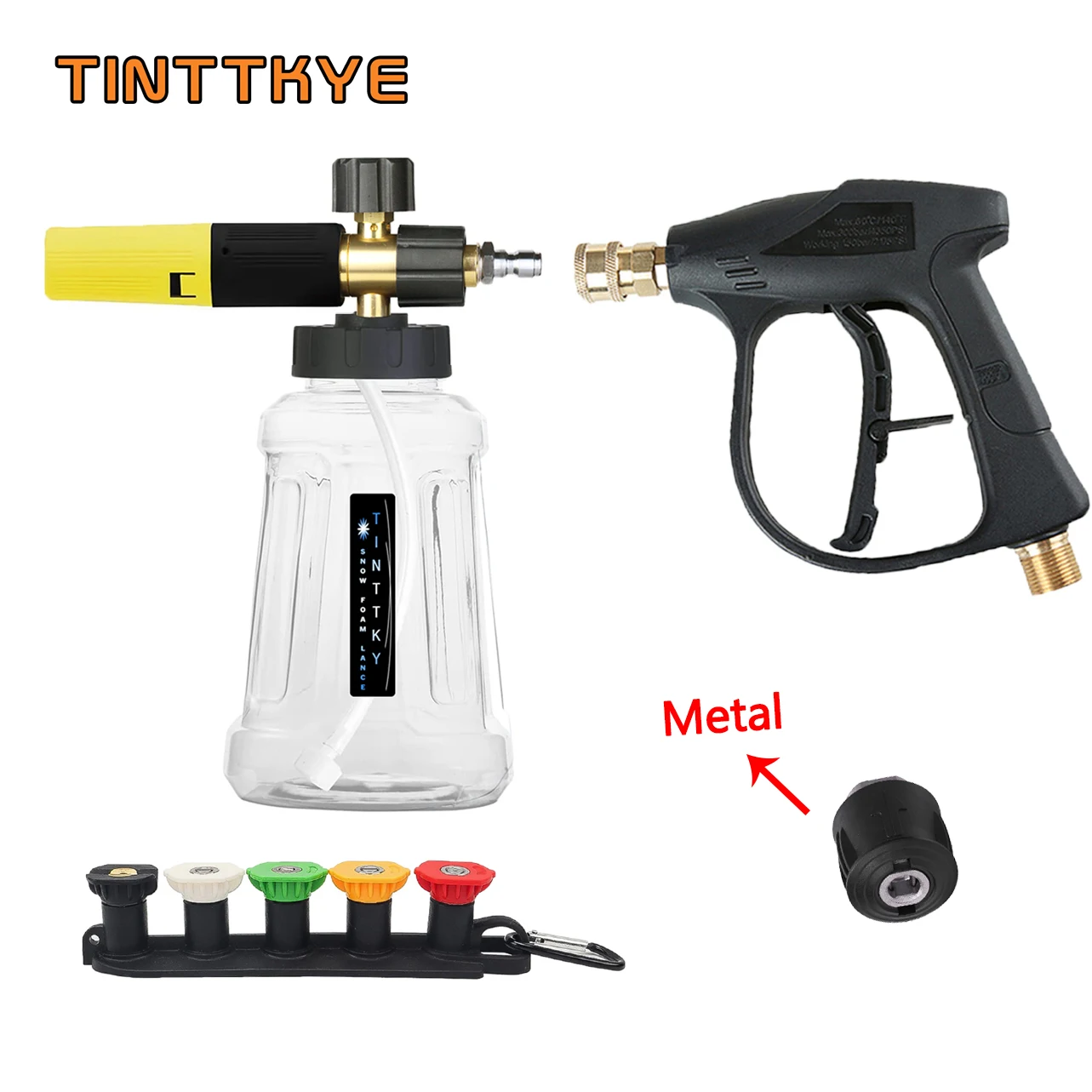 High Pressure Washing Gun  BlackRed Foam Kettle Outdoorcar Washer Pipe Quick Connector Suitable Karcher Parkside Foam Cannon