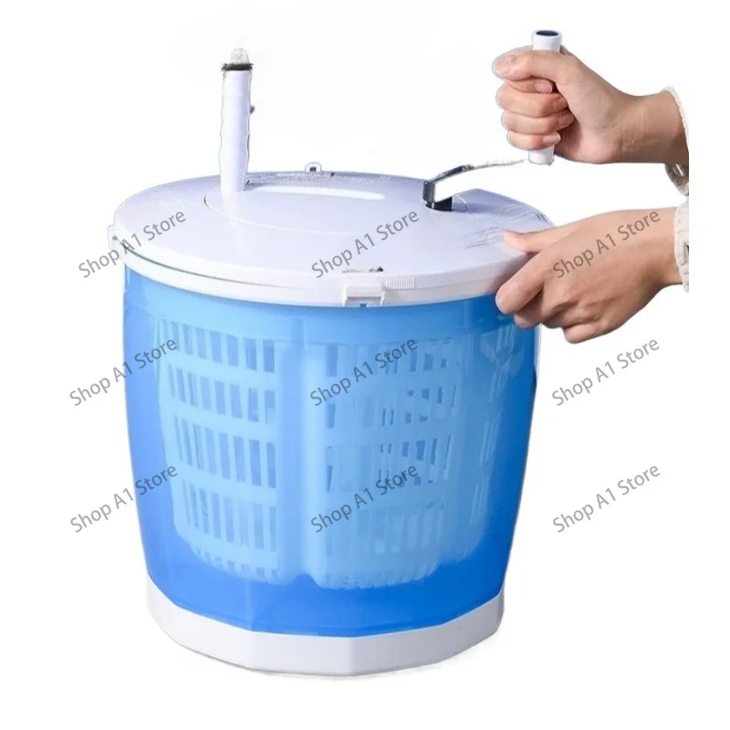 Hand Crank Manual Washing Machine, Portable Non-Electric Clothes Dehydrator for Dorm Use